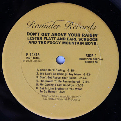 Flatt & Scruggs : Don't Get Above Your Raisin' (LP, Comp)