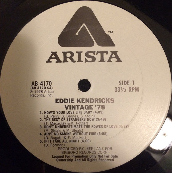 Eddie Kendricks : Vintage '78 (LP, Album, Promo)