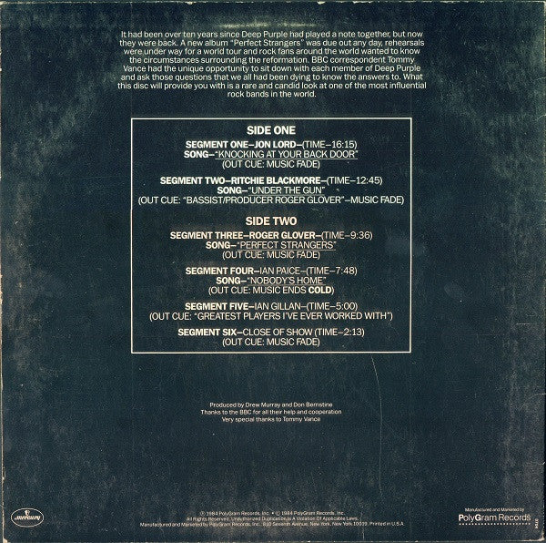 Deep Purple : The Interview Album (LP, Album, Promo)