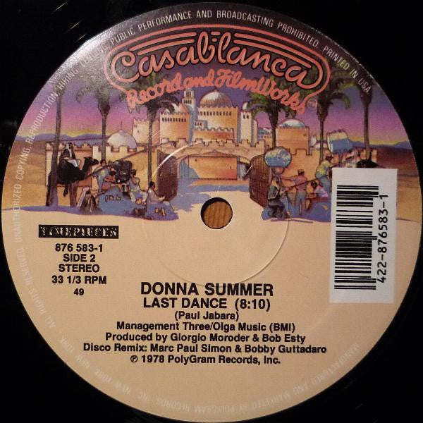 Donna Summer : MacArthur Park Suite / Last Dance (12", RE)