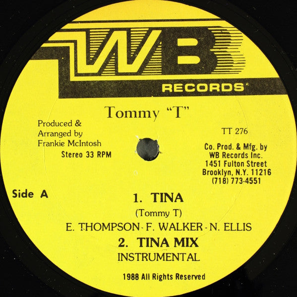 Tommy T (8) : Tina And The Macco Man (12")