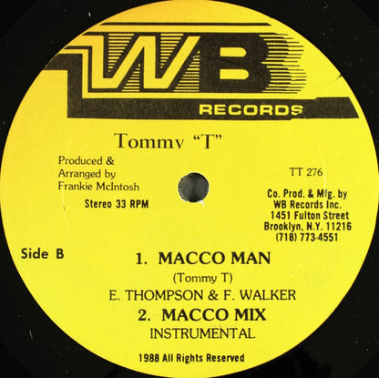 Tommy T (8) : Tina And The Macco Man (12")