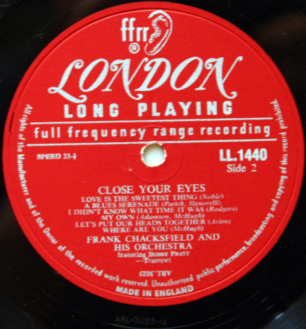 Frank Chacksfield & His Orchestra : Close Your Eyes (LP)