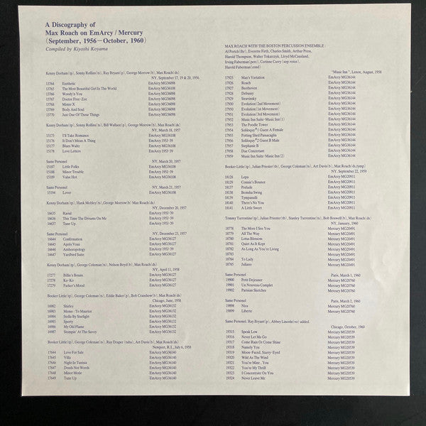Max Roach Quintet : Max Roach + Four & More (LP, Comp, Mono, RE)