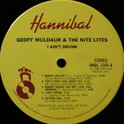 Geoff Muldaur And The The Nite Lites : I Ain't Drunk (LP, Album, Gre)