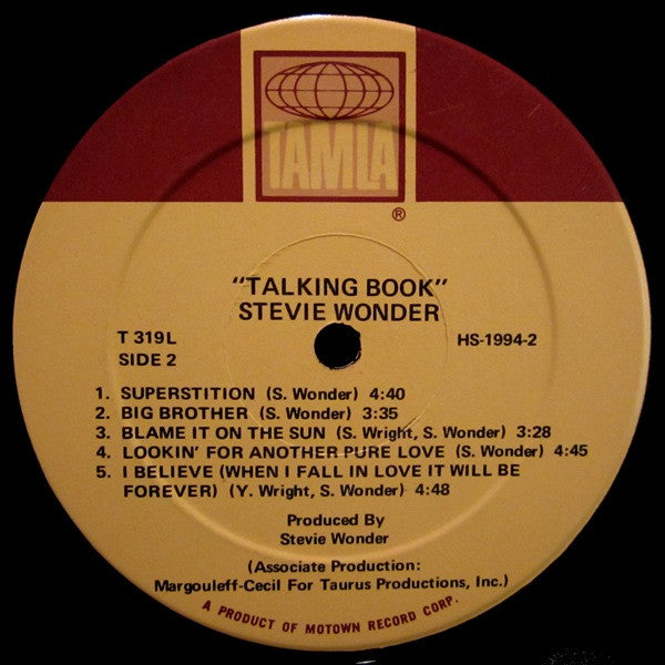 Stevie Wonder : Talking Book (LP, Album, Gat)