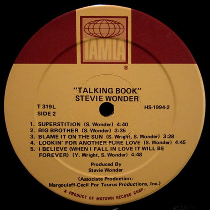 Stevie Wonder : Talking Book (LP, Album, Gat)