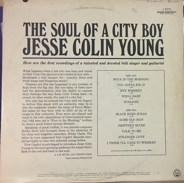 Jesse Colin Young : The Soul Of A City Boy (LP, Album, Mono)