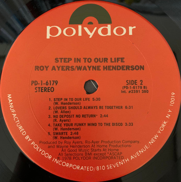 Roy Ayers / Wayne Henderson : Step In To Our Life (LP, Album)