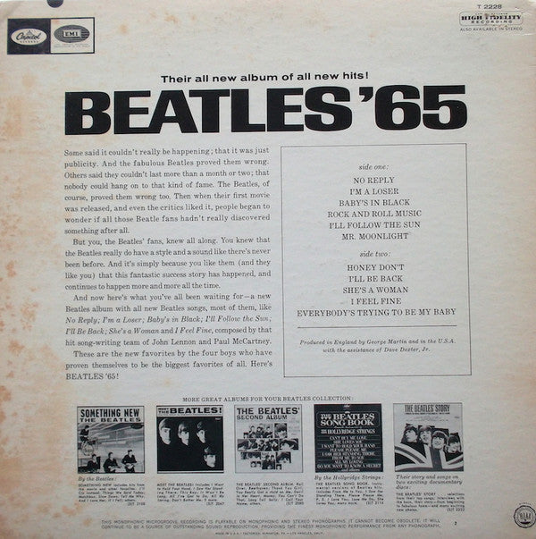 The Beatles : Beatles '65 (LP, Album, Mono, Los)