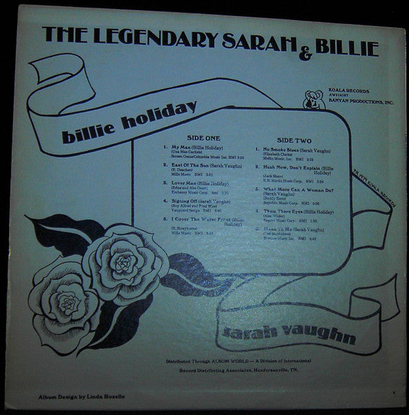 Sarah Vaughan And Billie Holiday : The Legendary Sarah And Billie (LP, Comp)