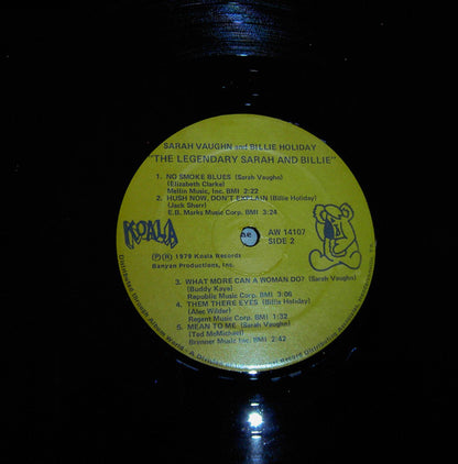 Sarah Vaughan And Billie Holiday : The Legendary Sarah And Billie (LP, Comp)