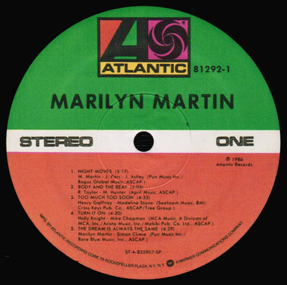 Marilyn Martin : Marilyn Martin (LP, Album, Spe)