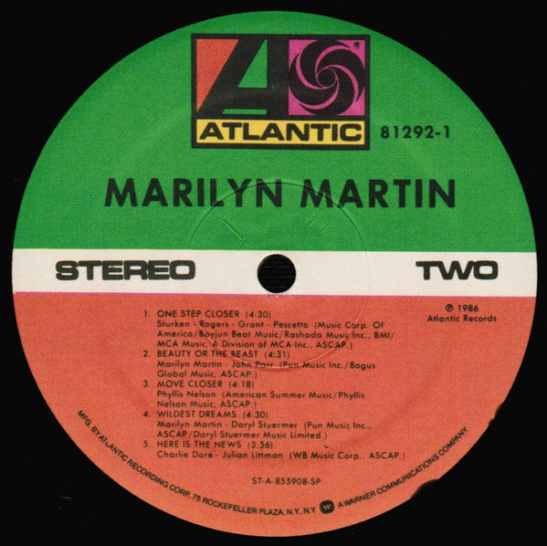 Marilyn Martin : Marilyn Martin (LP, Album, Spe)