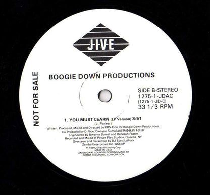Boogie Down Productions : You Must Learn (12", Promo)