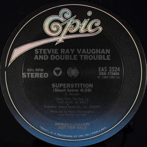 Stevie Ray Vaughan & Double Trouble : Superstition (12", Promo)