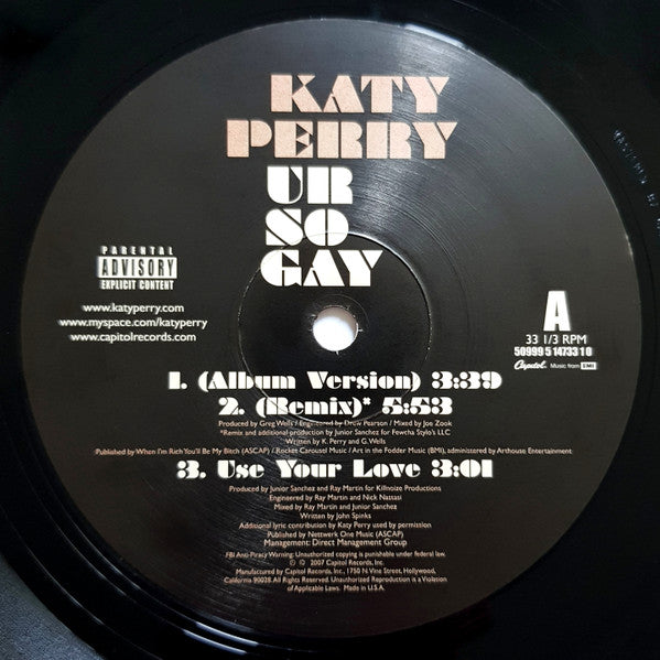 Katy Perry : Ur So Gay (12")