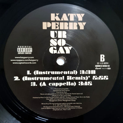 Katy Perry : Ur So Gay (12")