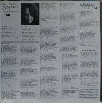 Joan Baez : In Concert Part 2 (LP, Album, Pit)