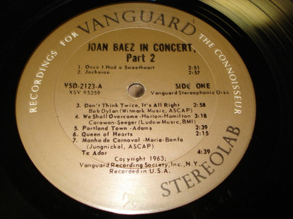 Joan Baez : In Concert Part 2 (LP, Album, Pit)