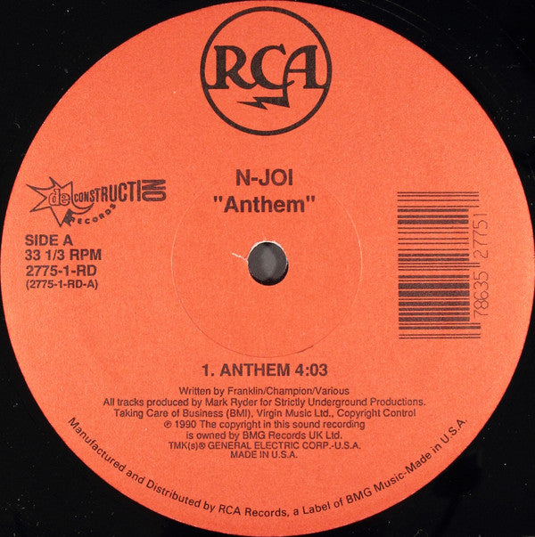 N-Joi : Music From A State Of Mind (12")