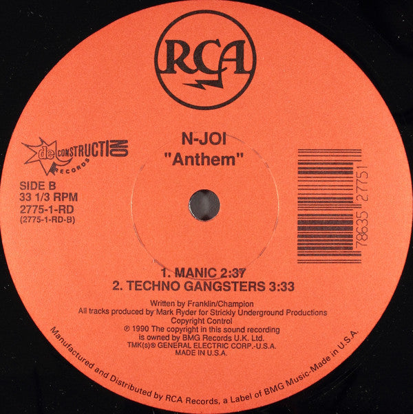N-Joi : Music From A State Of Mind (12")