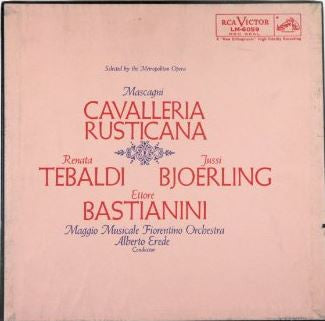 Pietro Mascagni - Renata Tebaldi, Jussi Björling, Ettore Bastianini, Orchestra Del Maggio Musicale Fiorentino, Alberto Erede : Cavalleria Rusticana (2xLP, Mono + Box)