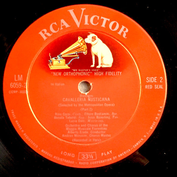 Pietro Mascagni - Renata Tebaldi, Jussi Björling, Ettore Bastianini, Orchestra Del Maggio Musicale Fiorentino, Alberto Erede : Cavalleria Rusticana (2xLP, Mono + Box)