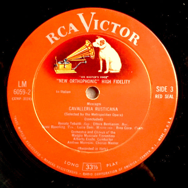 Pietro Mascagni - Renata Tebaldi, Jussi Björling, Ettore Bastianini, Orchestra Del Maggio Musicale Fiorentino, Alberto Erede : Cavalleria Rusticana (2xLP, Mono + Box)