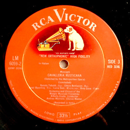 Pietro Mascagni - Renata Tebaldi, Jussi Björling, Ettore Bastianini, Orchestra Del Maggio Musicale Fiorentino, Alberto Erede : Cavalleria Rusticana (2xLP, Mono + Box)