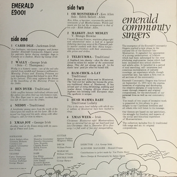 Emerald Community Singers : Folk Creations (LP, Album)