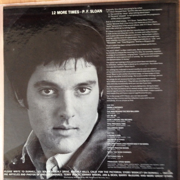 P.F. Sloan : Twelve More Times (LP, Album, Mono)