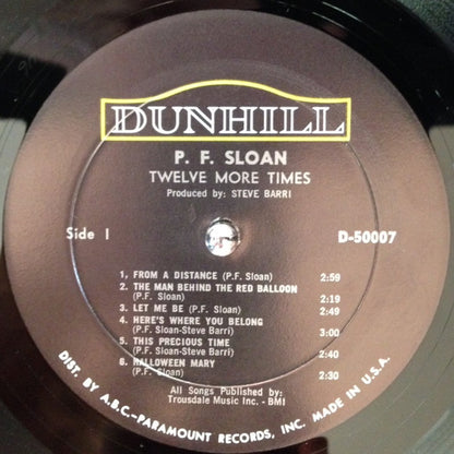 P.F. Sloan : Twelve More Times (LP, Album, Mono)
