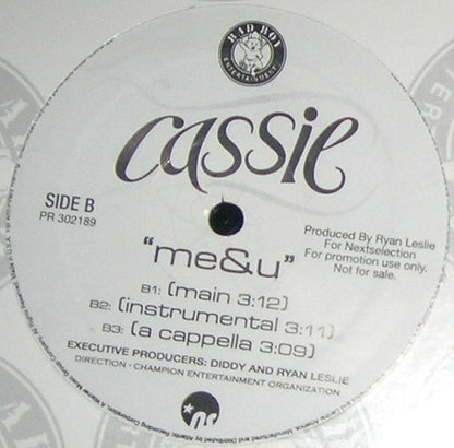 Cassie (2) : Me&U (12", Promo)