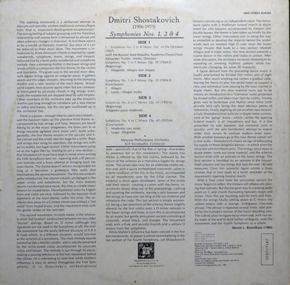 Dmitri Shostakovich, Moscow Philharmonic Orchestra, Kiril Kondrashin : Symphonies No. 1, 2, & 4 (2xLP, Comp, Gat)
