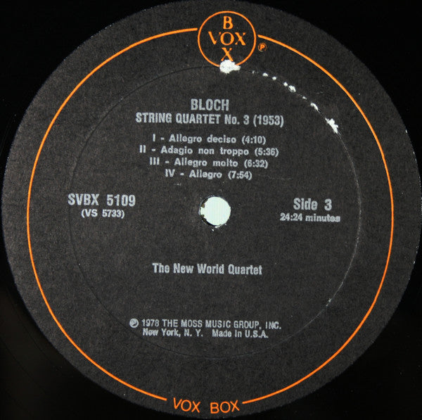 New World String Quartet : New World Composers From The Old World (3xLP, Album + Box)