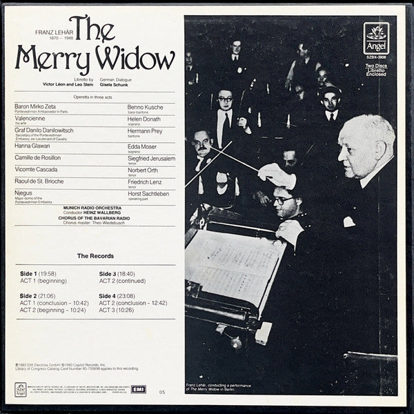 Franz Lehár, Edda Moser, Hermann Prey, Helen Donath, Benno Kusche, Siegfried Jerusalem, Chor Des Bayerischen Rundfunks & Münchner Rundfunkorchester, Heinz Wallberg : The Merry Widow (2xLP, Album + Box)