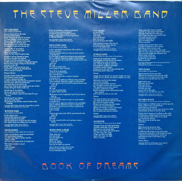 Steve Miller Band : Book Of Dreams (LP, Album, Gol)