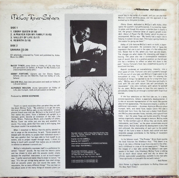 McCoy Tyner : Sahara (LP, Album, Son)