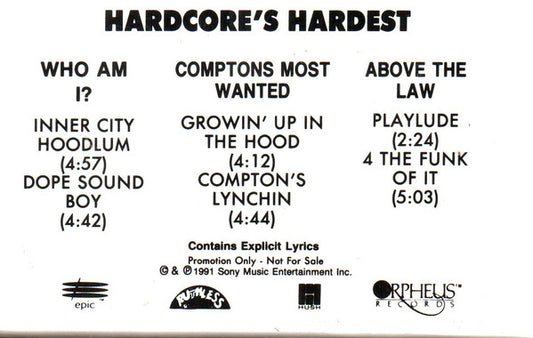 Various : Hardcore's Hardest (Cass, Promo)