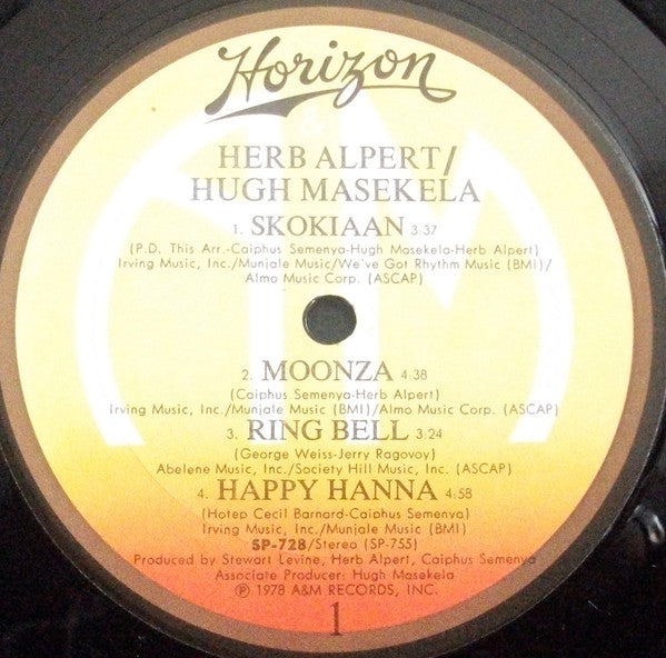Herb Alpert / Hugh Masekela : Herb Alpert / Hugh Masekela (LP, Album)