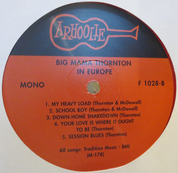 Big Mama Thornton : In Europe (LP, Album, Mono, Ltd, RE, Red)