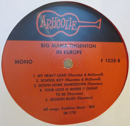 Big Mama Thornton : In Europe (LP, Album, Mono, Ltd, RE, Red)