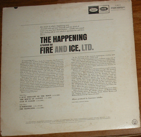 Fire And Ice, Ltd. : The Happening (LP, Album, Mono)