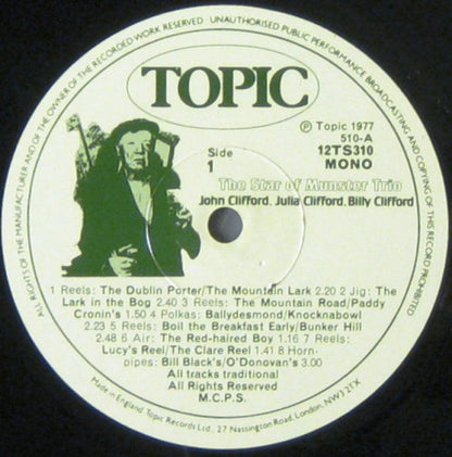 The Star Of Munster Trio : Music From Sliabh Luachra Vol. 2 (LP, Album, Mono)