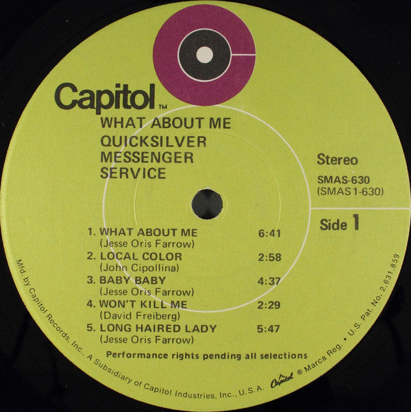 Quicksilver Messenger Service : What About Me (LP, Album, Win)