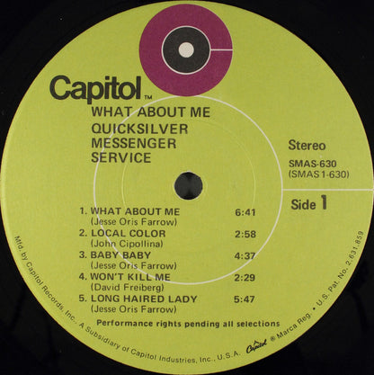 Quicksilver Messenger Service : What About Me (LP, Album, Win)