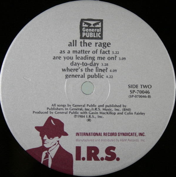 General Public : ...All The Rage (LP, Album, Ind)
