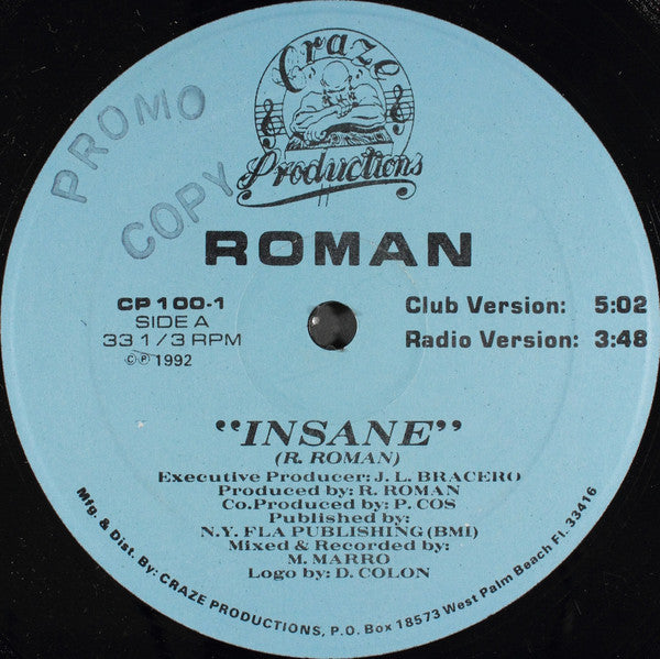 Ronny Roman : Insane (12")