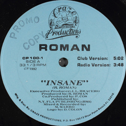 Ronny Roman : Insane (12")
